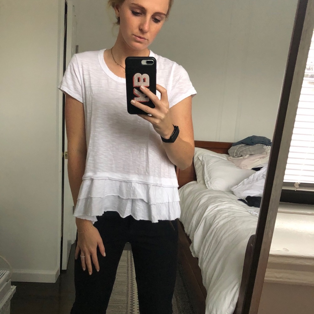 WILT WHITE RUFFLE TEE SMALL